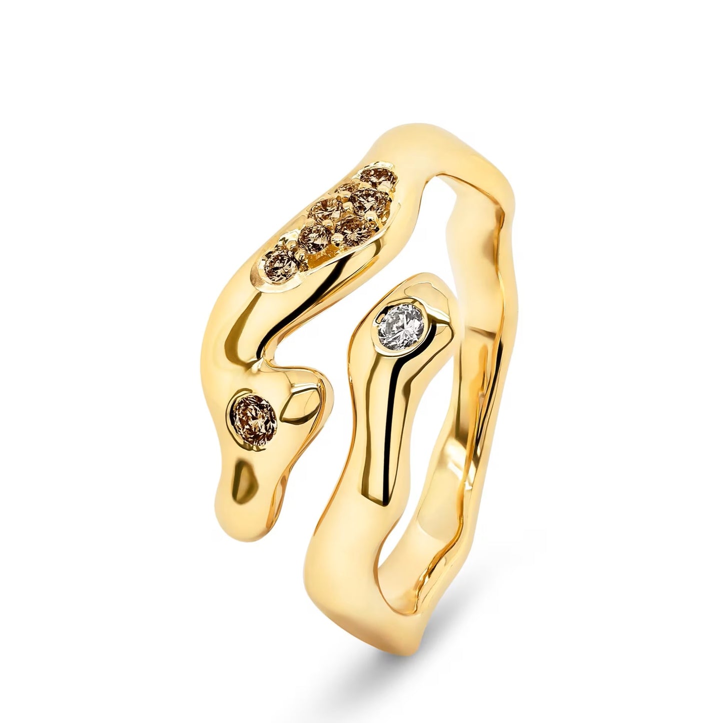 9ct Yellow Gold Argyle Champagne Diamond Ring